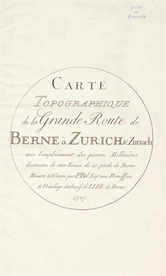 Appraisal: Carte Topographique de la Grande Route de Berne Zurich Zurzach