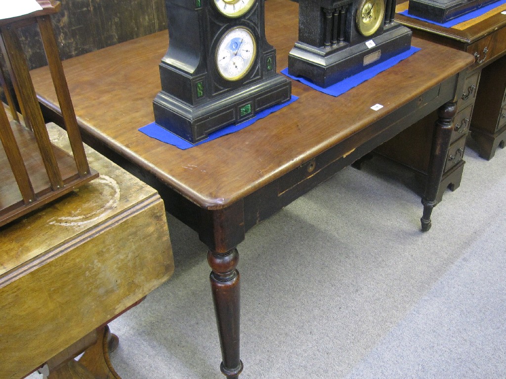 Appraisal: Victorian library table with two drawers and integral writing slopes