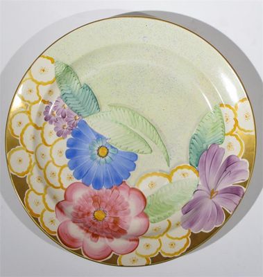 Appraisal: A Gray's Pottery charger pattern no painted with flowers and