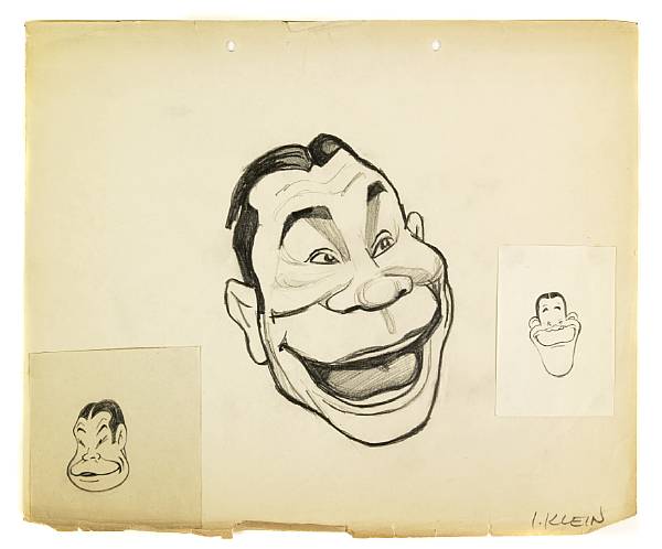 Appraisal: Three Walt Disney animation drawings from Mother Goose Goes to