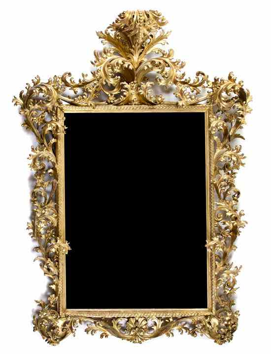 Appraisal: An Italian Rococo Style Giltwood Mirror second half of the