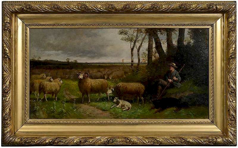 Appraisal: Nicholas Winfield Scott Leighton Maine Massachusetts c - The Shepherd