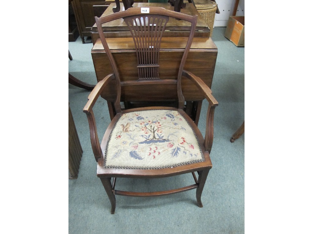 Appraisal: Edwardian parlour chair and a Sutherland table