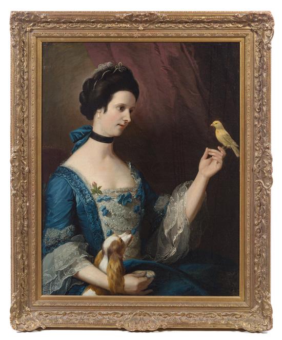 Appraisal: Sale Lot Artist Unkown th Century Lady with a Canary