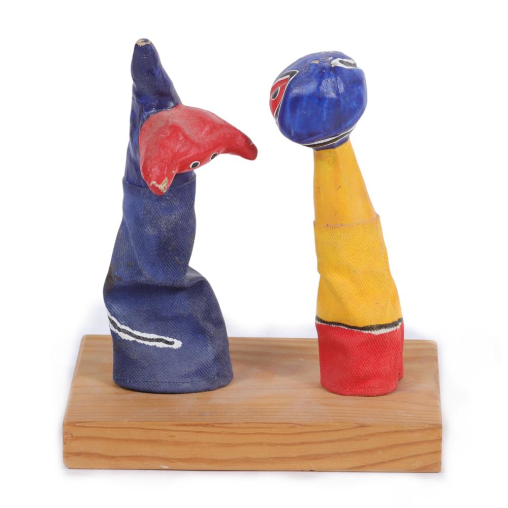 Appraisal: After Joan Miro Spanish - Finger Puppets Lovers Playing with