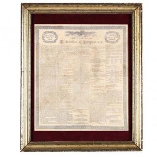 Appraisal: Rare Declaration of Independence Imprint on Linen The Unanimous Declaration