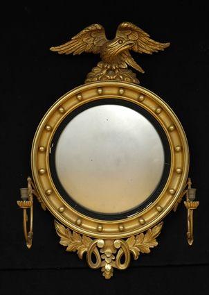 Appraisal: FEDERL CARVED GILTWOOD CONVEX MIRROR x x in