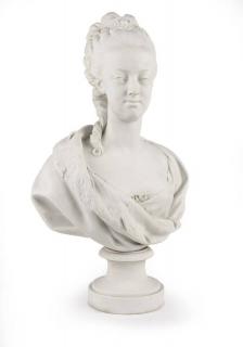 Appraisal: A Sevres biscuit porcelain bust of Marie Antoinette - signed