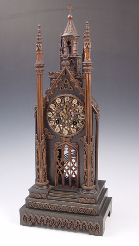 Appraisal: JAPY FRERES FRENCH GOTHIC CATHEDRAL CLOCK Late th century Form