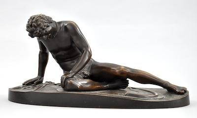 Appraisal: German Cast Bronze Dying Gaul Measuring approx - H x