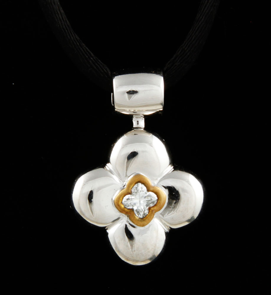 Appraisal: - K Gold and Diamond Pendant K two tone gold