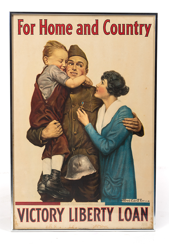 Appraisal: FRAMED WORLD WAR I POSTER American dated Doughboy holding his