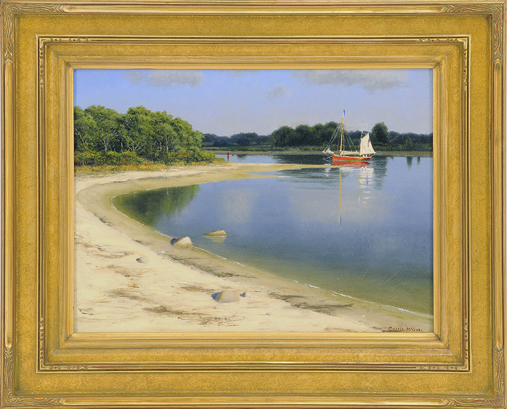 Appraisal: JOSEPH MCGURLCape Cod ContemporaryThe Red Boat Signed lower right Joseph