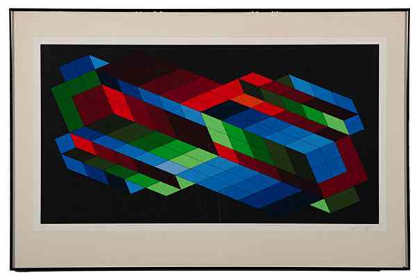 Appraisal: Serigraph by Victor Vasarely Victor Vasarely French - th Century