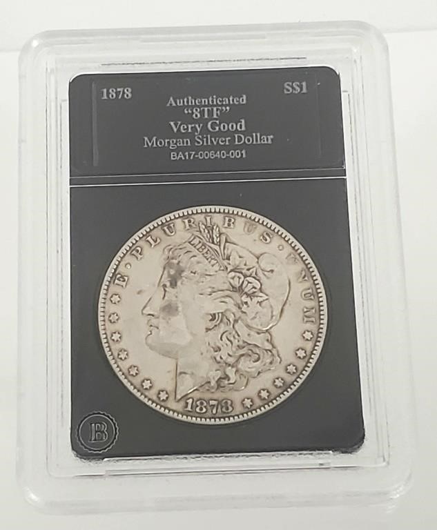 Appraisal: Slabbed TF Morgan Silver Dollar graded VG by Beckett Online