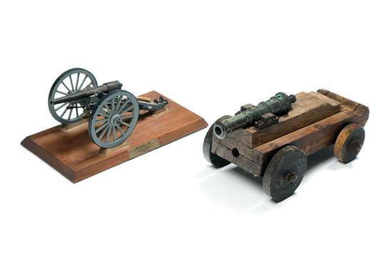 Appraisal: TWO MODEL CANNONS American and European th century One is