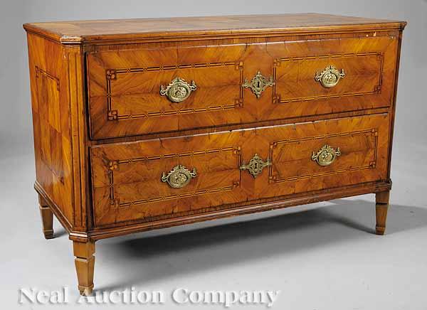 Appraisal: A Directoire Inlaid Satinwood Commode late th c the banded