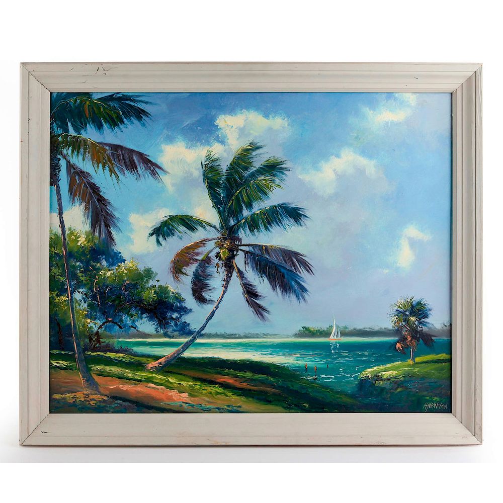 Appraisal: HAROLD NEWTON FLORIDA HIGHWAYMEN LANDSCAPE PAINTING Oil on board scene