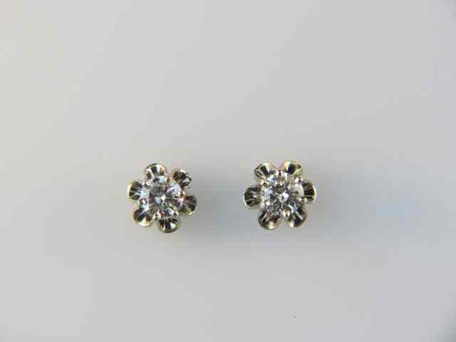 Appraisal: Diamond Stud Earrings carat total SI- G-H color k white