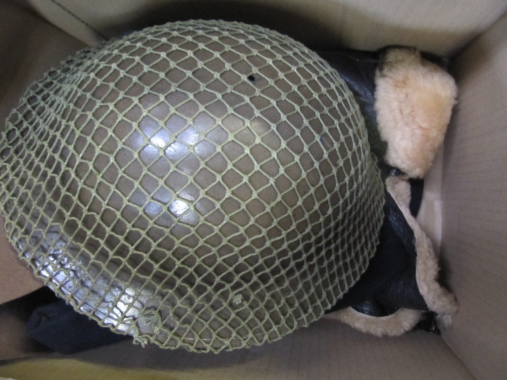 Appraisal: Lot comprising tin helmet bush hat and other headwear