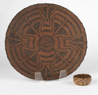 Appraisal: Two Pima baskets Early th century the first a wide