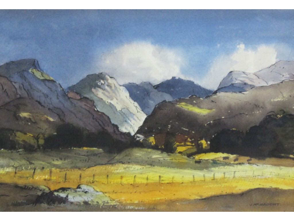 Appraisal: JAMES McNAUGHT Pen and wash 'In Glen Beasdale' signed recto