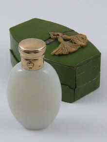 Appraisal: An opaline scent bottle with yellow metal tests ct gold