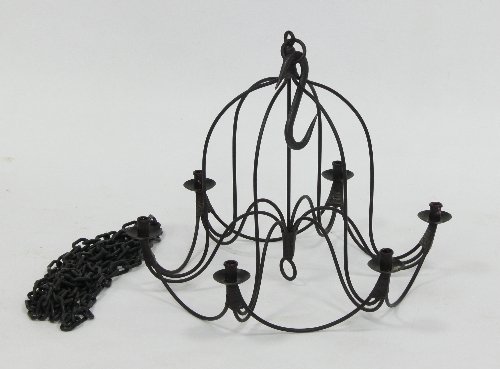 Appraisal: An iron six-branch chandelier cm '' high