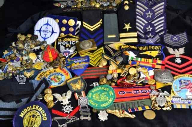 Appraisal: OVER MILITARY POLICE PATCHES AND BADGESWide assortment of police and