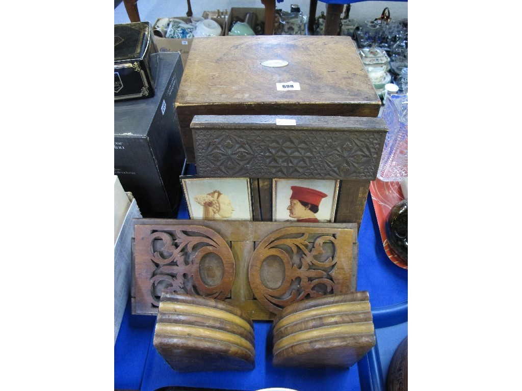 Appraisal: Pair of Art Deco bookends bookslide picture holder and two