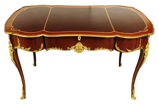 Appraisal: Louis XV style French bureau plat with gold colored metal