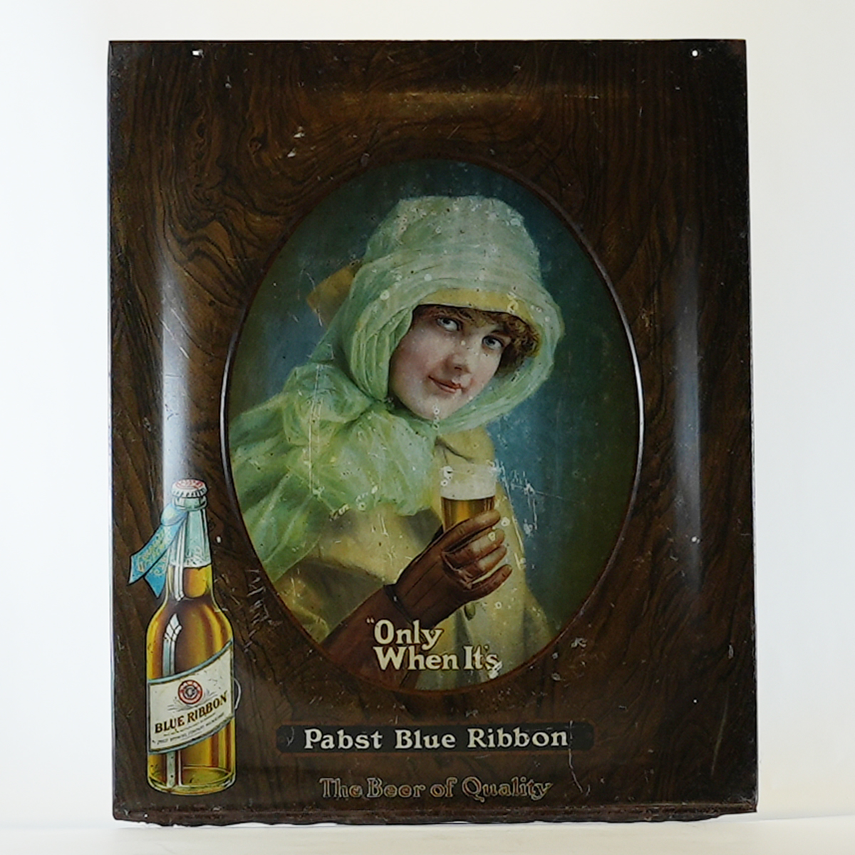 Appraisal: Pabst Blue Ribbon D Self Framed Tin Pre-prohibition SignReference n