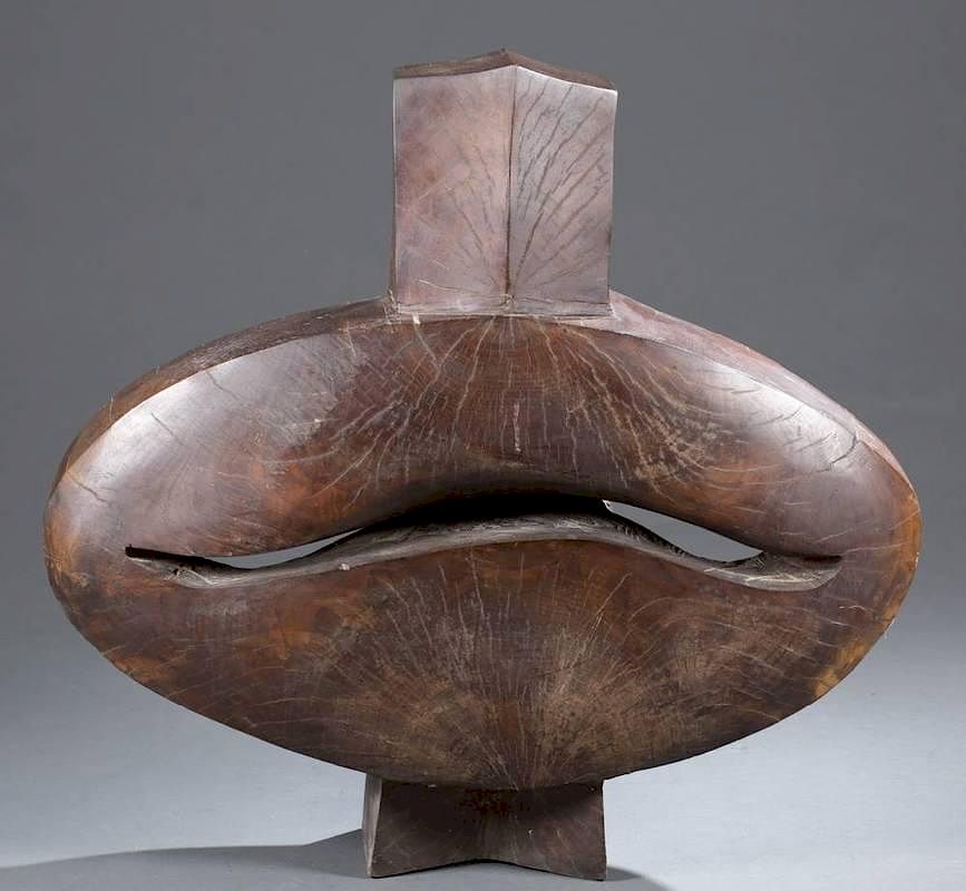 Appraisal: Shin Higuchi hardwood carving of lips c s Higuchi Shin