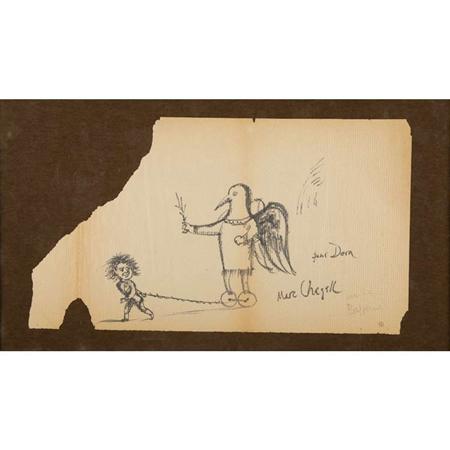 Appraisal: Balthasar Klossowsky Balthus French - Caricature of Marc Chagall Estimate