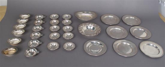 Appraisal: A Group of American Sterling Silver Nut Dishes and Plates