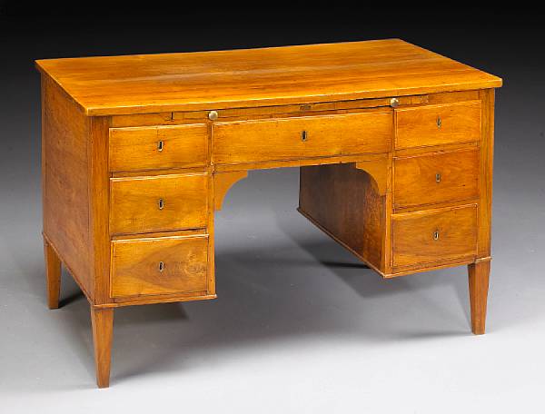 Appraisal: An Italian Neoclassical walnut desk second half th century The