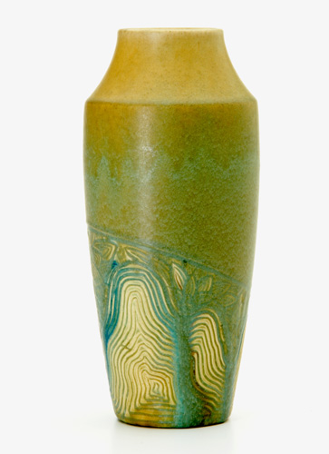 Appraisal: ROOKWOOD Carved Matt vase by William Hentschel with stylized blossoms