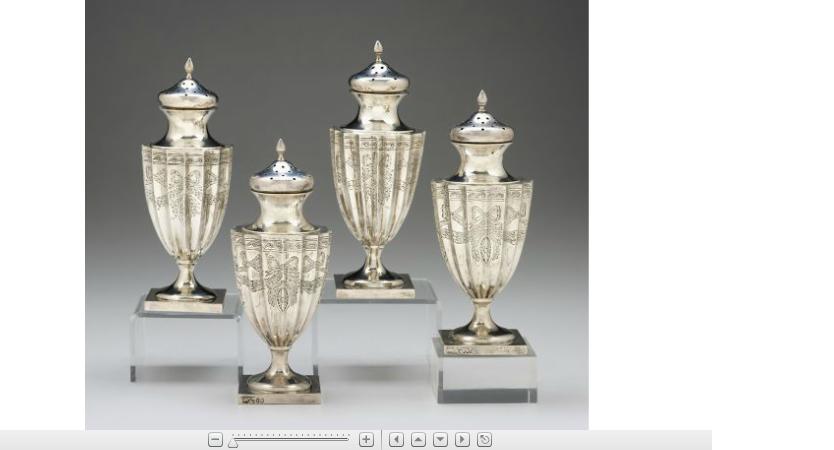 Appraisal: Set of four oversized George III sterling silver sugar castersrichard