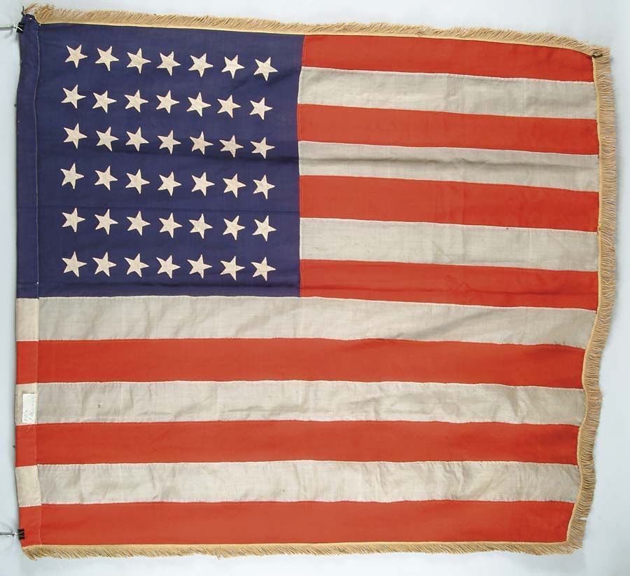 Appraisal: -STAR AMERICAN FLAG x wool bunting flag with double-appliqu d