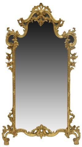 Appraisal: French Louis XV style giltwood mirror th c scrolling foliate