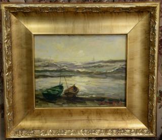 Appraisal: Christopher Zhang B oil on board Ocean Shores signed lower