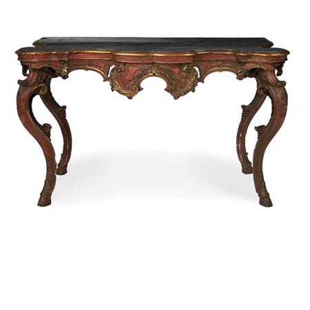 Appraisal: Italian Rococo Painted and Parcel Gilt Console Estimate -