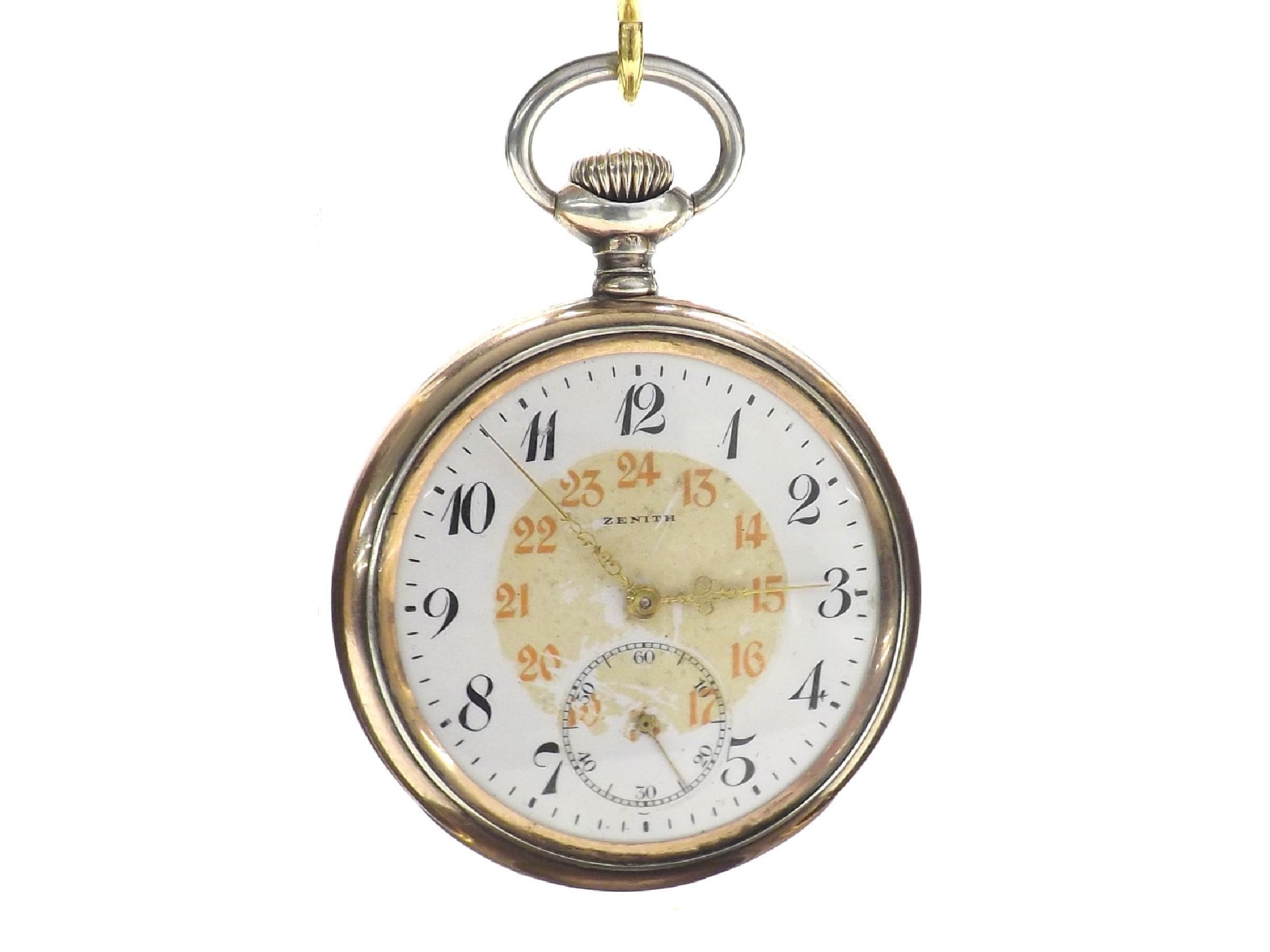 Appraisal: Zenith white metal lever pocket watch jewel movement no the