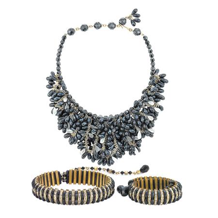 Appraisal: Group of Black and Crystal Jewelry Estimate -