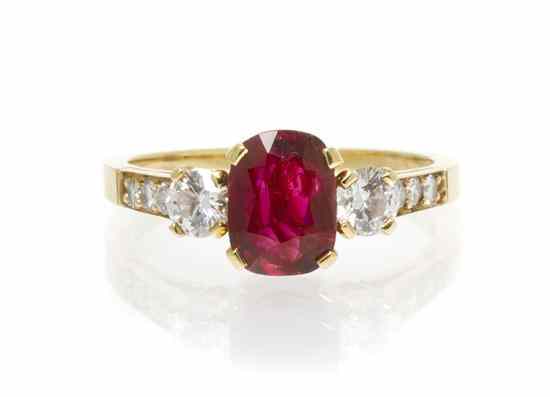 Appraisal: An Karat Yellow Gold Ruby and Diamond Ring Tiffany Co