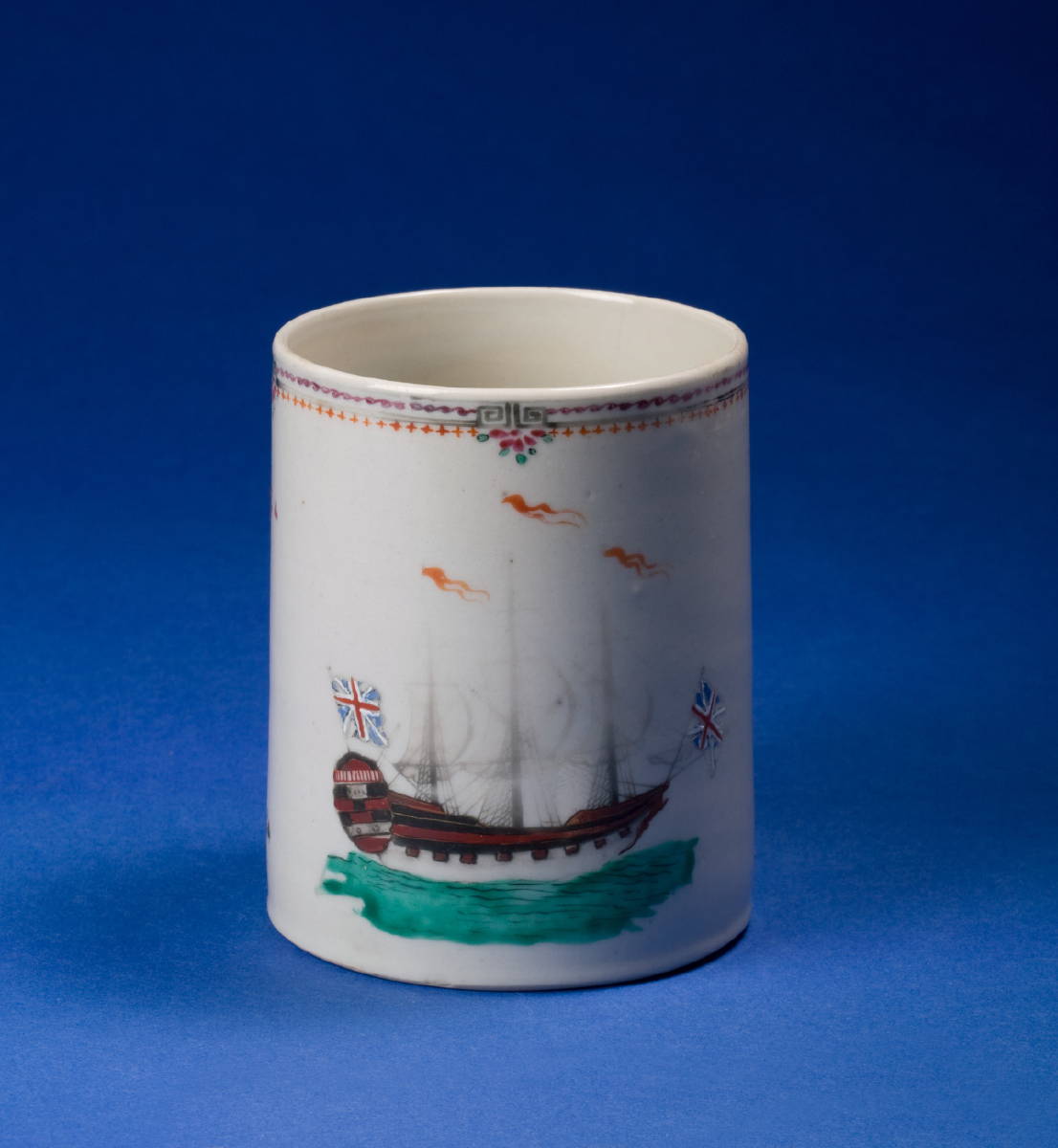 Appraisal: CHINESE EXPORT PORCELAIN FAMILLE ROSE MUG CIRCA Painted on the