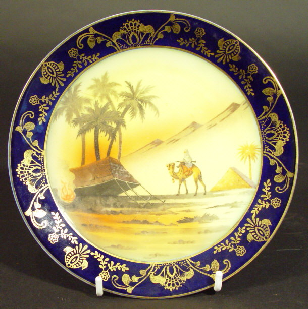 Appraisal: s china plate hand painted with an Arabian scene cm