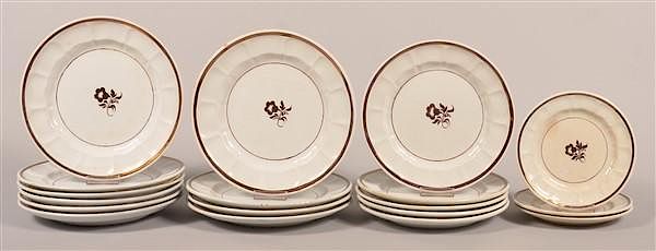 Appraisal: Ironstone China Tealeaf Pattern Plates Various Ironstone China Tealeaf Pattern