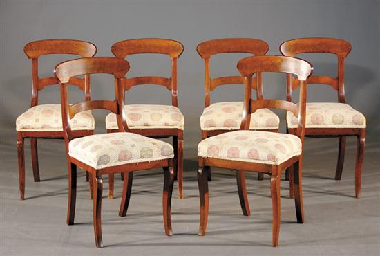 Appraisal: Six Regency style mahogany side chairs th century arched backrail