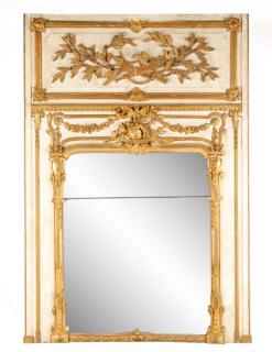 Appraisal: Polychromed Rococo Style Trumeau Mirror Continental early th century A